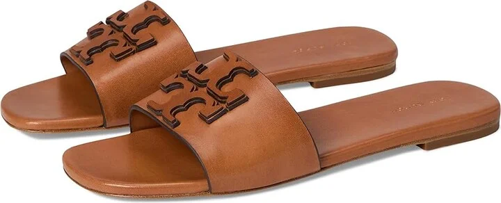 Tory Burch Ines Flat Slide Women's Shoes Tan : 10 M, Leather