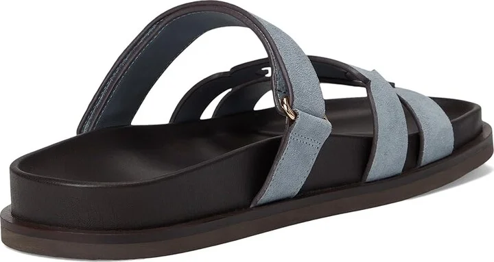 Tory Burch Ines Sport Slide Women's Sandals Aria Blue/Cocoa : 8 M, Suede - Image 4