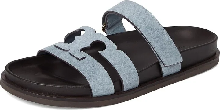 Tory Burch Ines Sport Slide Women's Sandals Aria Blue/Cocoa : 8 M, Suede - Image 5