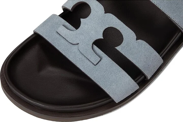 Tory Burch Ines Sport Slide Women's Sandals Aria Blue/Cocoa : 8 M, Suede - Image 7