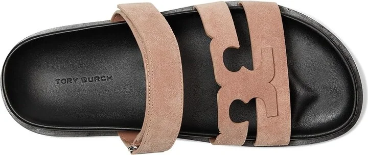Tory Burch Ines Sport Slide Women's Sandals Malva/Perfect Black : 7 M, Suede - Image 2