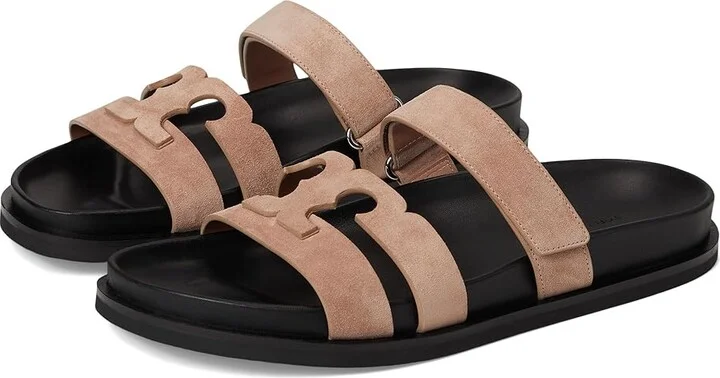 Tory Burch Ines Sport Slide Women's Sandals Malva/Perfect Black : 7 M, Suede