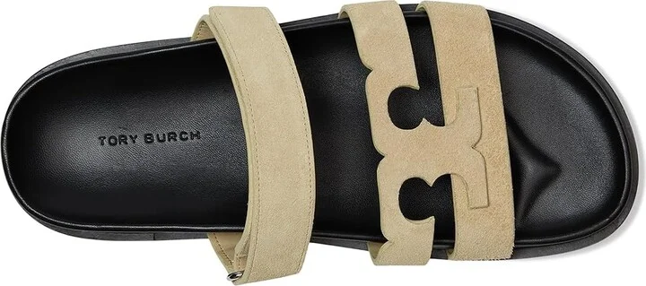 Tory Burch Ines Sport Slide Women's Sandals Praline/Perfect Black : 7 M, Suede - Image 2