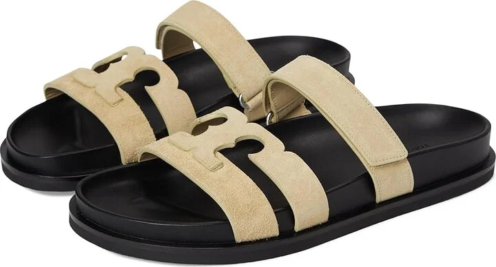 Tory Burch Ines Sport Slide Women's Sandals Praline/Perfect Black : 7 M, Suede