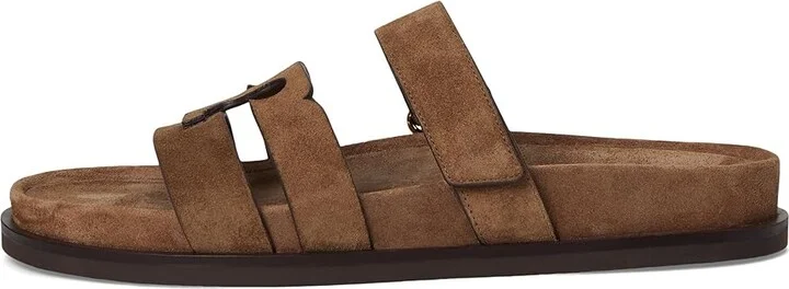 Tory Burch Ines Sport Slide Women's Sandals River Rock : 5 M, Suede - Image 6