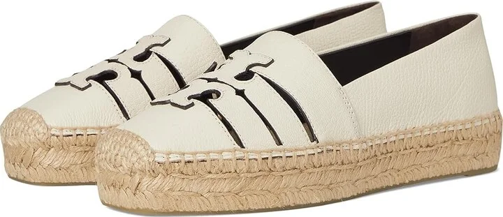 Tory Burch Ines Strap Platform Espadrille Women's Flat Shoes Light Cream : 8.5 M, Leather