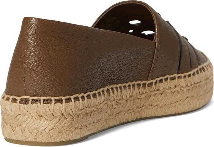 Tory Burch Ines Strap Platform Espadrille Women's Flat Shoes Wild Mushroom : 6.5 M, Leather - Image 4