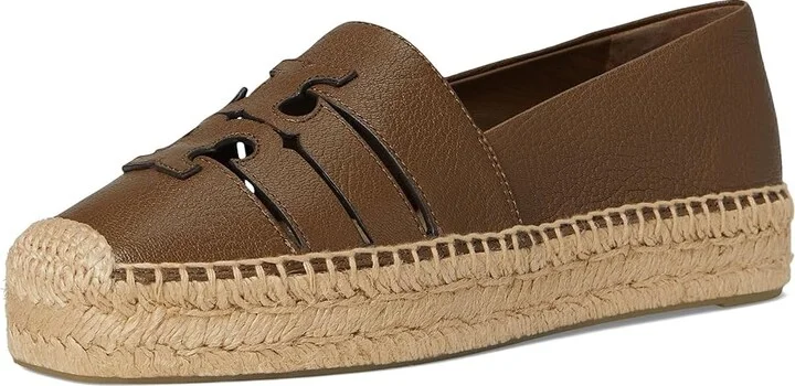Tory Burch Ines Strap Platform Espadrille Women's Flat Shoes Wild Mushroom : 6.5 M, Leather - Image 5
