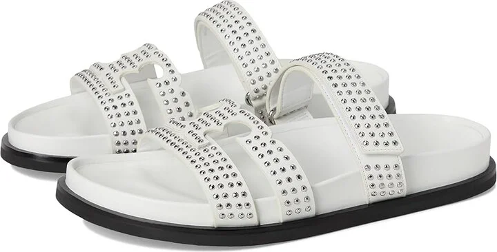 Tory Burch Ines Stud Sport Slide Women's Sandals Cloud/Silver : 9.5 M, Leather