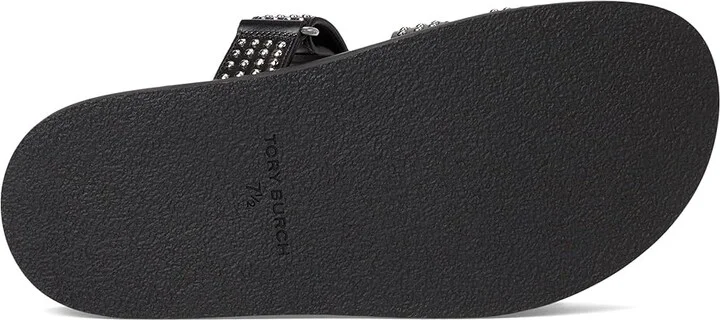 Tory Burch Ines Stud Sport Slide Women's Sandals Perfect Black/Silver : 5 M, Leather - Image 3