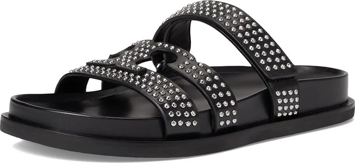 Tory Burch Ines Stud Sport Slide Women's Sandals Perfect Black/Silver : 5 M, Leather - Image 5