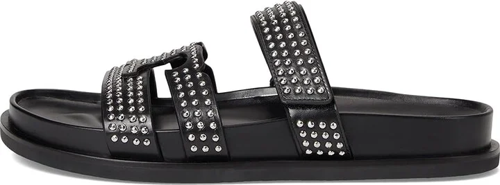 Tory Burch Ines Stud Sport Slide Women's Sandals Perfect Black/Silver : 5 M, Leather - Image 6
