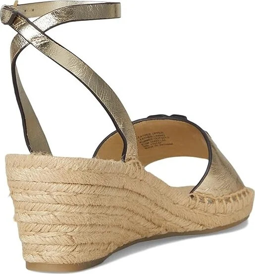 Tory Burch Ines Wedge Espadrille 50Mm Women's Sandals Spark Gold : 7.5 M, Leather - Image 4