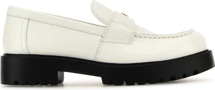 Tory Burch Ivory Leather Loafers