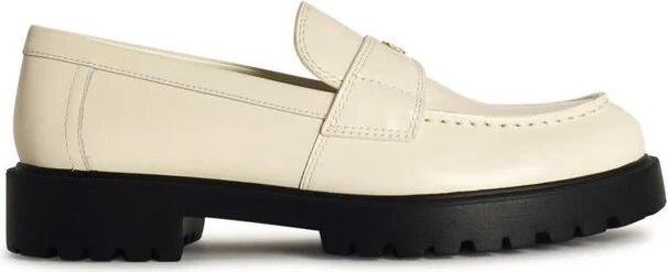 Tory Burch Ivory Leather Loafers