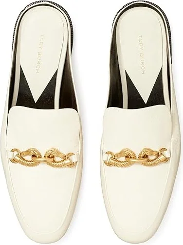 Tory Burch Jessa Backless Loafers Women's Flat Shoes Light Cream : 10.5 M, Leather - Image 2