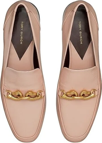 Tory Burch Jessa Loafers Women's Flat Shoes Pink Brick : 5.5 M, Leather - Image 2