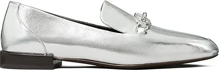 Tory Burch Jessa Loafers Women's Flat Shoes Silver : 7.5 M, Leather - Image 4