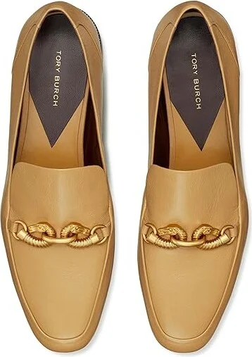 Tory Burch Jessa Loafers Women's Slip on Shoes Ginger Shortbread/Gold : 10 M, Leather - Image 2
