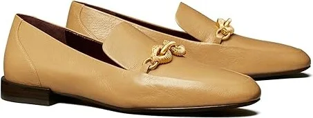 Tory Burch Jessa Loafers Women's Slip on Shoes Ginger Shortbread/Gold : 10 M, Leather
