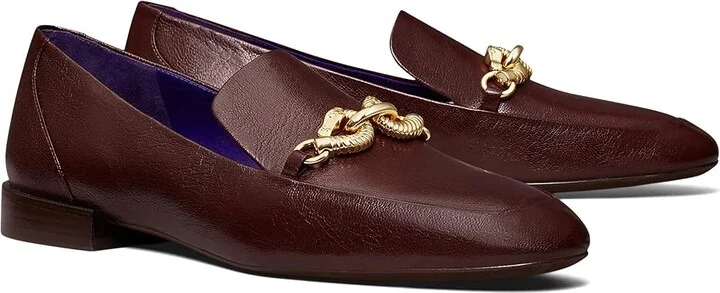Tory Burch Jessa Loafers Women's Slip on Shoes Plum : 5 M, Leather