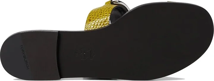Tory Burch Jessa Two Band Sandals Women's Wedge Shoes Green Tomato : 10 M, Leather - Image 3