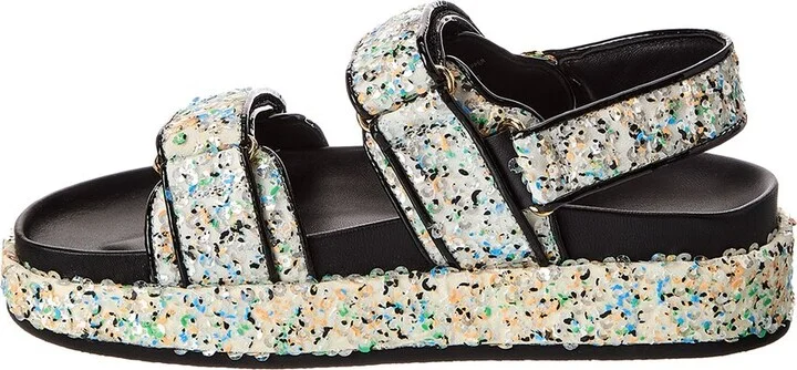 Tory Burch Kira Glitter Canvas & Leather Sport Sandal - Image 2