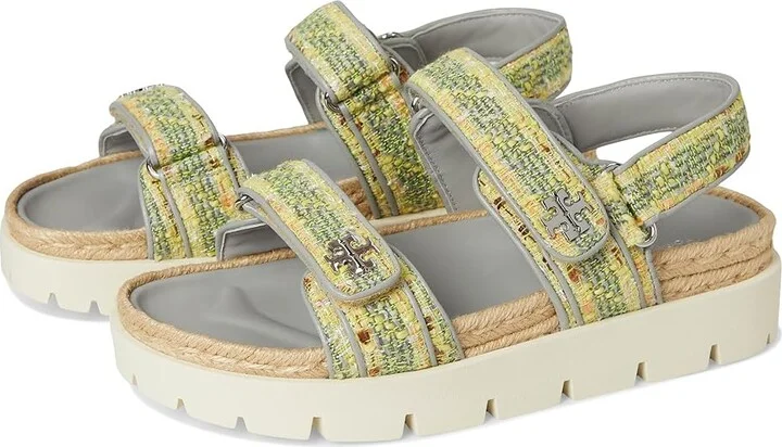 Tory Burch Kira Rope Sport Sandal Women's Shoes Yellow Multi/Loutre Gray : 12 M, Leather
