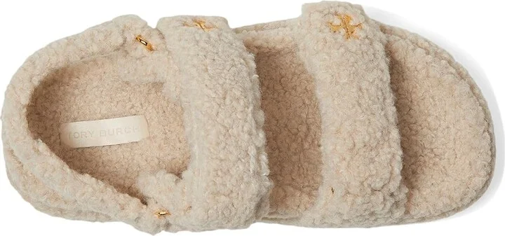 Tory Burch Kira Shearling Sport Sandal Women's Sandals Taupe : 10.5 M, Leather/Rubber/Wool - Image 2