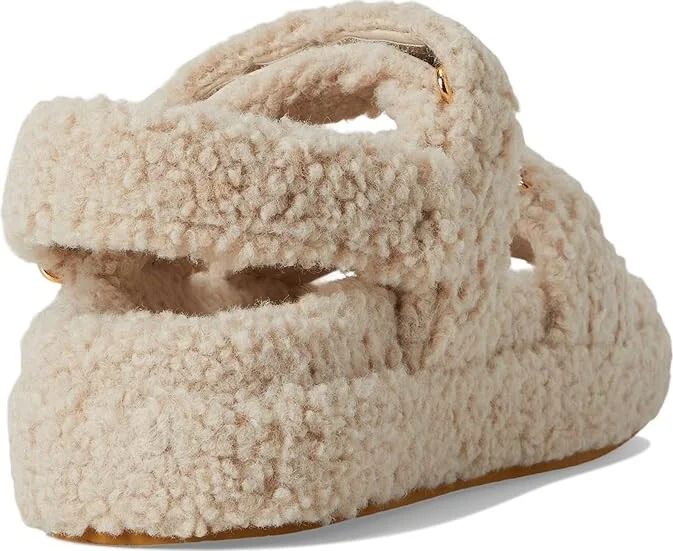 Tory Burch Kira Shearling Sport Sandal Women's Sandals Taupe : 10.5 M, Leather/Rubber/Wool - Image 4