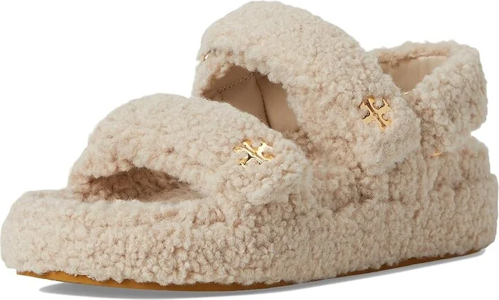 Tory Burch Kira Shearling Sport Sandal Women's Sandals Taupe : 10.5 M, Leather/Rubber/Wool - Image 5