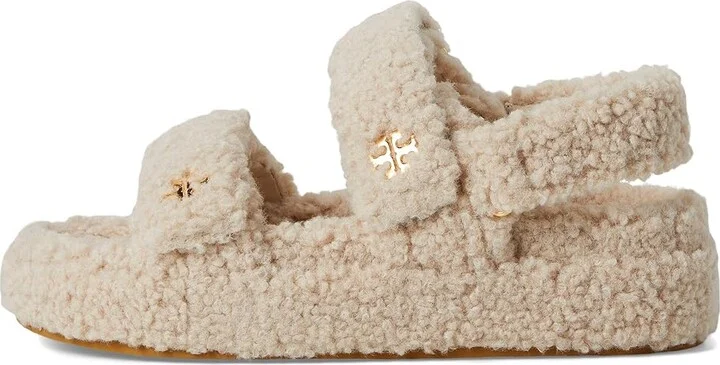 Tory Burch Kira Shearling Sport Sandal Women's Sandals Taupe : 10.5 M, Leather/Rubber/Wool - Image 6