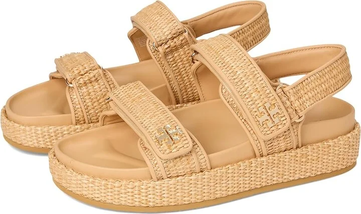 Tory Burch Kira Sport Sandal Women's Shoes Natural Raffia : 10 M, Leather