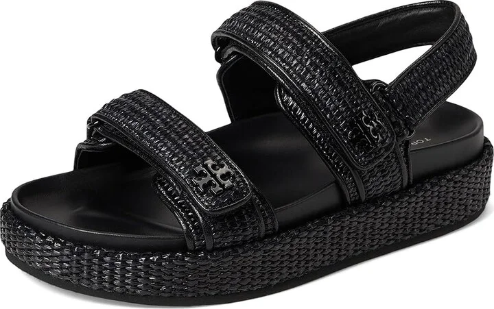Tory Burch Kira Sport Sandals Women's Wedge Shoes Black : 8.5 M, Leather - Image 5