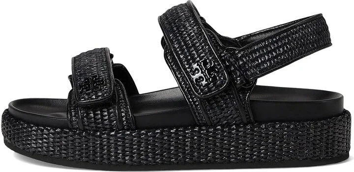 Tory Burch Kira Sport Sandals Women's Wedge Shoes Black : 8.5 M, Leather - Image 6