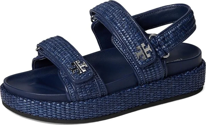 Tory Burch Kira Sport Sandals Women's Wedge Shoes Navy : 7.5 M, Leather - Image 5