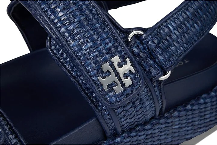 Tory Burch Kira Sport Sandals Women's Wedge Shoes Navy : 7.5 M, Leather - Image 7