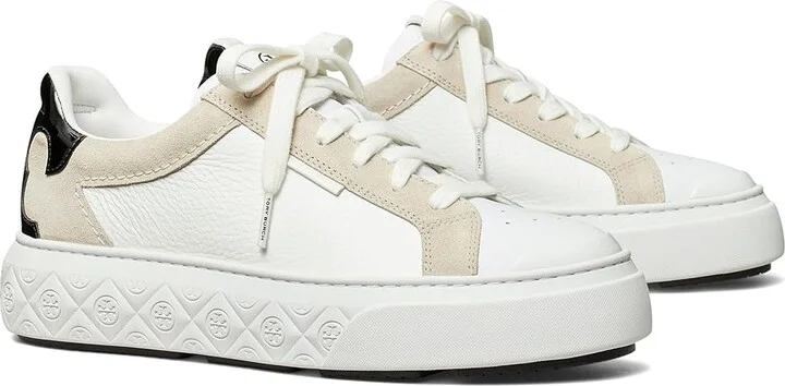 Tory Burch Ladybug Sneaker Women's Shoes Titanium White/Black : 10 M, Leather