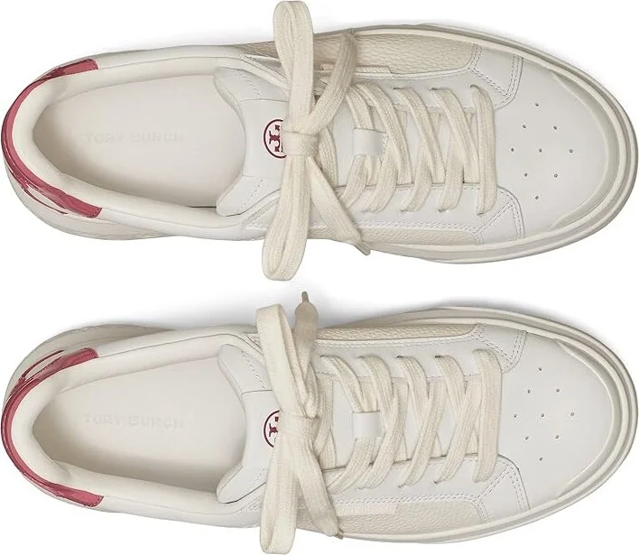 Tory Burch Ladybug Sneaker Women's Shoes Titanium White/Washed Berry : 10 M, Leather - Image 2