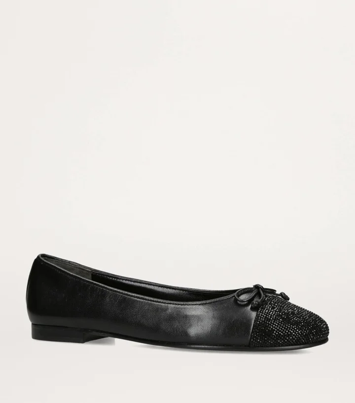 Tory Burch Leather Cap-Toe Ballet Flats - Image 3