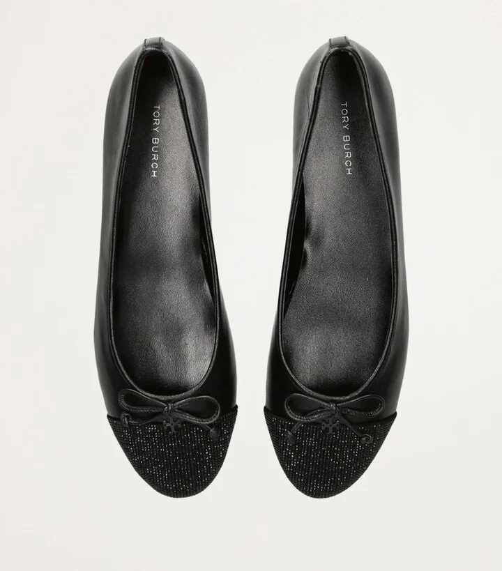 Tory Burch Leather Cap-Toe Ballet Flats - Image 4