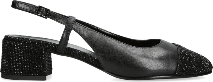 Tory Burch Leather Embellished Slingback Pumps 45