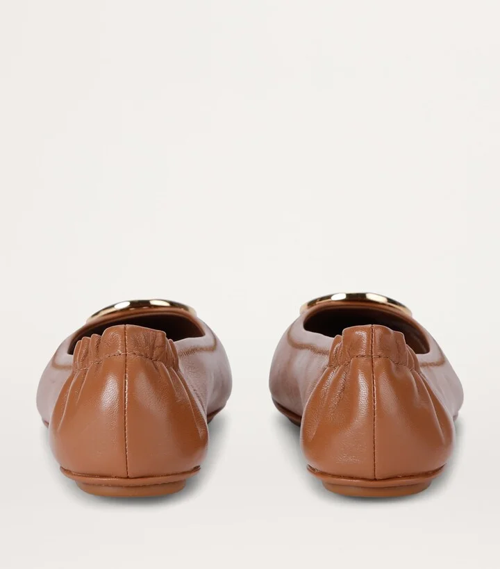 Tory Burch Leather Minnie Travel Ballet Flats - Image 2