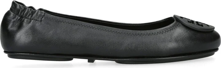 Tory Burch Leather Minnie Travel Ballet Flats