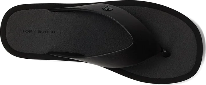 Tory Burch Leather Platform Flip Flop Women's Shoes Black/Black : 11 M - Image 2