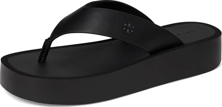 Tory Burch Leather Platform Flip Flop Women's Shoes Black/Black : 11 M - Image 5