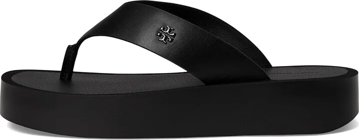 Tory Burch Leather Platform Flip Flop Women's Shoes Black/Black : 11 M - Image 6