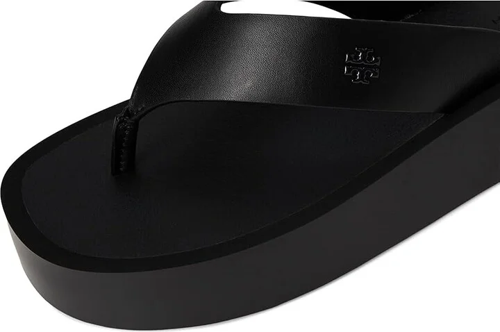 Tory Burch Leather Platform Flip Flop Women's Shoes Black/Black : 11 M - Image 7