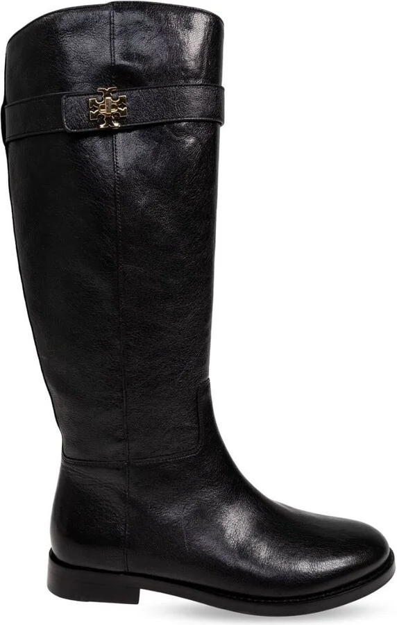 Tory Burch 'Lock Ridin' Black Leather Boots