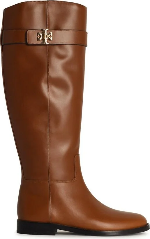 Tory Burch 'Lock Ridin' Brown Leather Boots